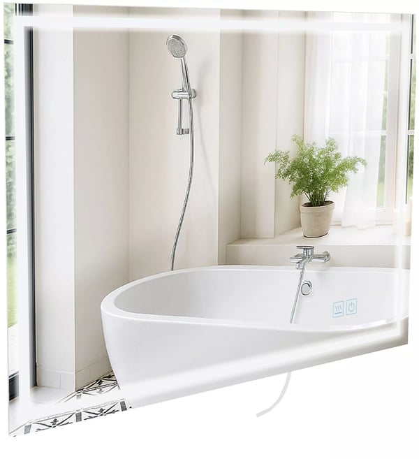 Kylpyhuoneen LED-peili Jaffrey 70x100cm, Bluetooth, himmennettävä, huurtumisenesto, IP44