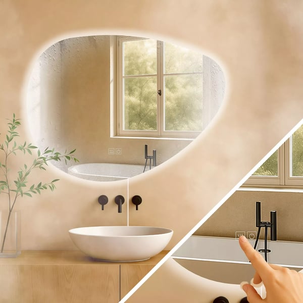 Kylpyhuonepeili Almafie 65x75 Bluetooth-yhteydellä