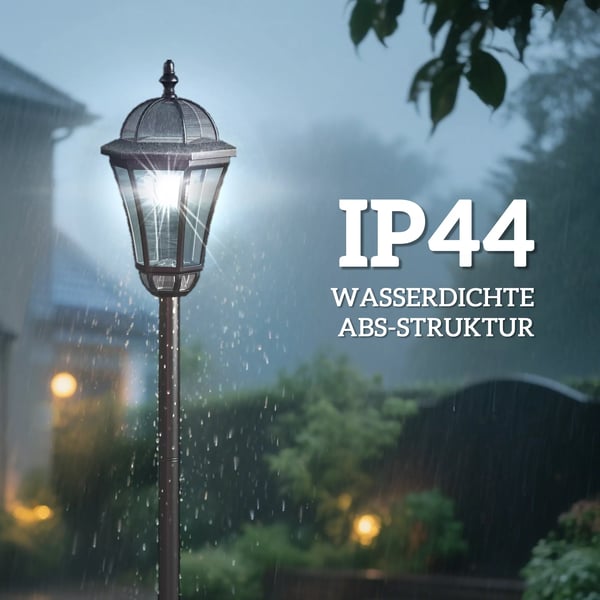 Sæt med 2 Sorte Solar Haverlamper (ABS) - 129 cm Høj, Vandtæt, Automatisk Lys