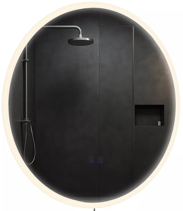 Pyöreä Kylpyhuonepeili Bluetoothilla ja LED-valolla - Himmennettävä, Huurtumaton, IP44