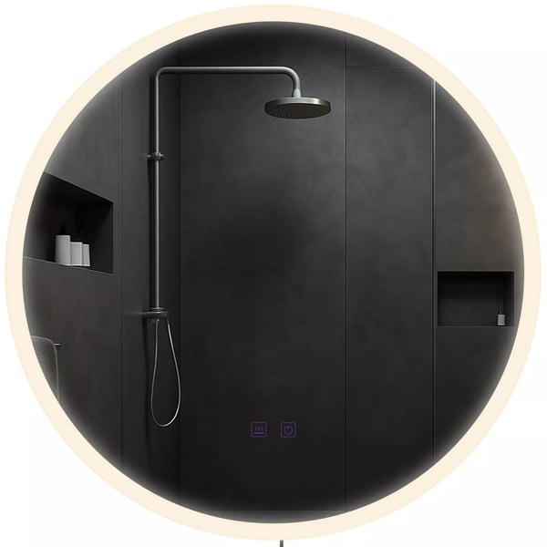 Pyöreä Kylpyhuonepeili Bluetoothilla ja LED-valolla - Himmennettävä, Huurtumaton, IP44