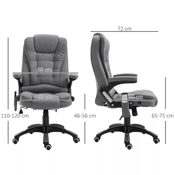 Vinsetto hierontatuoli toimistotuoli, tummanharmaa pellavajäljitelmä, säädettävä ergonominen