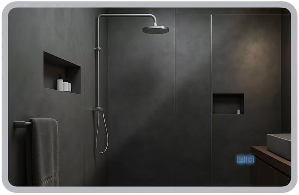 Kylpyhuoneen peili LED-valolla ja Bluetoothilla, 70x100 cm