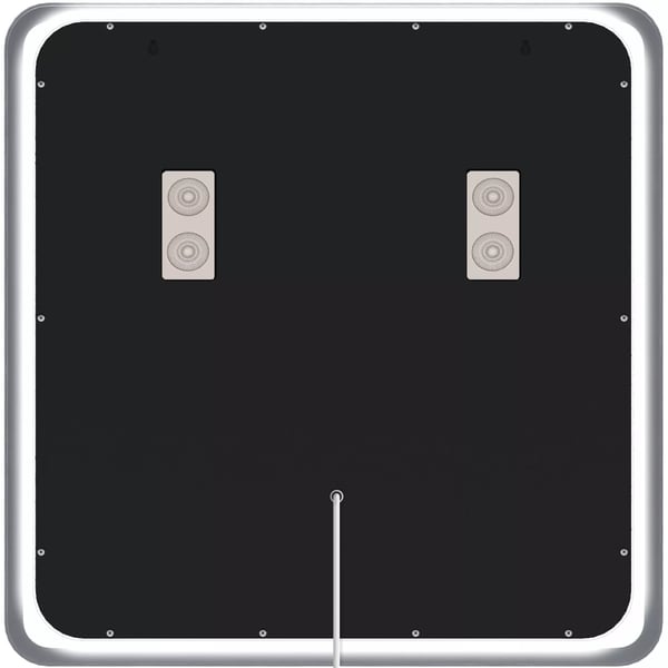 Jericho 80x80cm badeværelsesspejl med Bluetooth, LED-belysning, anti-dug og touch-kontrol - Klart glas