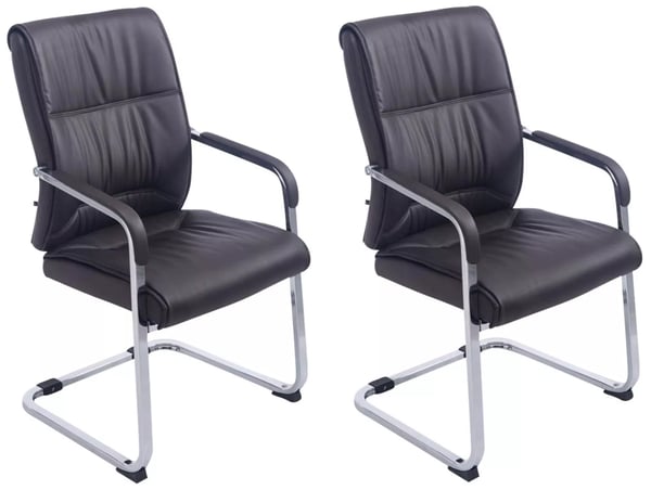 2 kpl setti Anubis Cantilever-tuoli, keinonahka, ruskea, kromin värinen metalli, max 260 kg 2 kpl setti Anubis Cantilever-tuoli, keinonahka, ruskea, kromin värinen metalli, max 260 kg