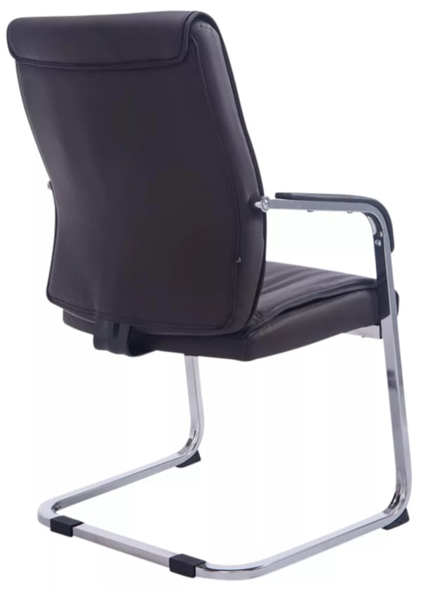 2 kpl setti Anubis Cantilever-tuoli, keinonahka, ruskea, kromin värinen metalli, max 260 kg