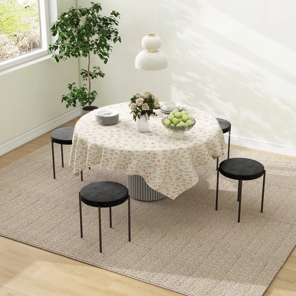 HOMCOM spisebordsstol-sæt med 4 stk., stabelbare barstole med polstret sæde, fløjlsbetræk, sort, 41,5x41,5x46 cm