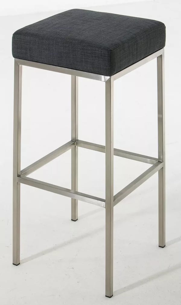 2 kpl baarituolisetti Montreal tummanharmaa, kangas, metallirunko 85cm