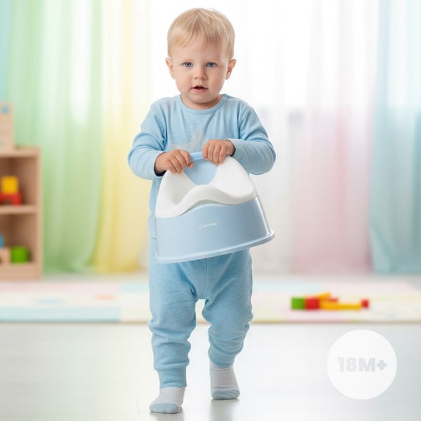 Sun Baby lapsen potta liukumaton, irrotettava sisäosa, ergonominen selkänoja, sinivalkoinen