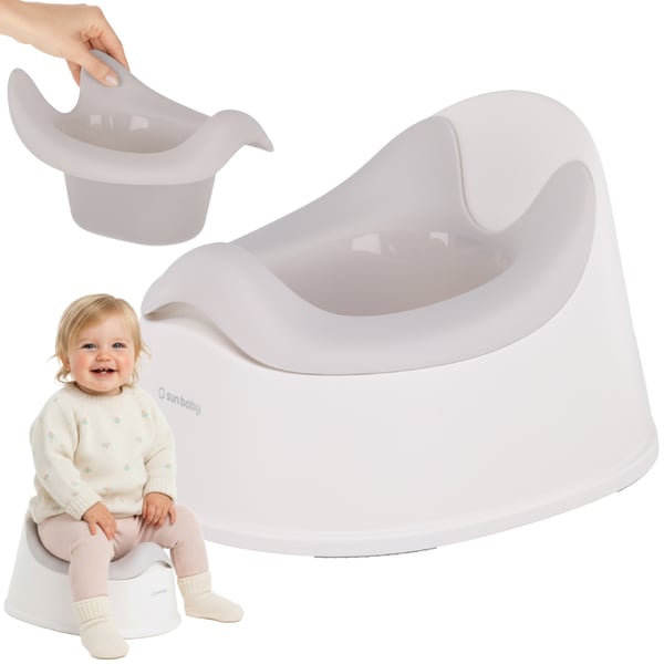 Sun Baby barnpotta halkfri med avtagbar insats, ergonomiskt ryggstöd, vit-grå, 18-36 mån, 15 kg