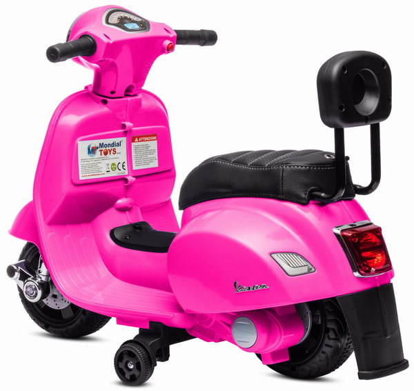Sähköskootteri lapsille Sähkömoottoripyörä Vespa 35W selkänojalla, fuksia Sun Baby
