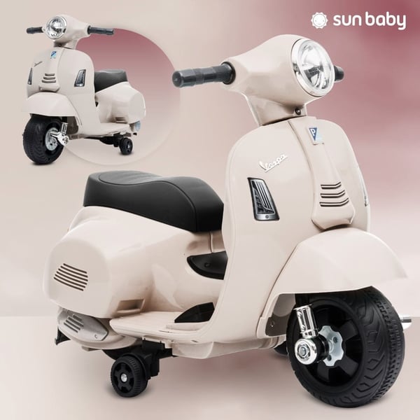 Sähköskootteri lapsille Sähkömoottoripyörä Vespa 35W, ecru Sun Baby