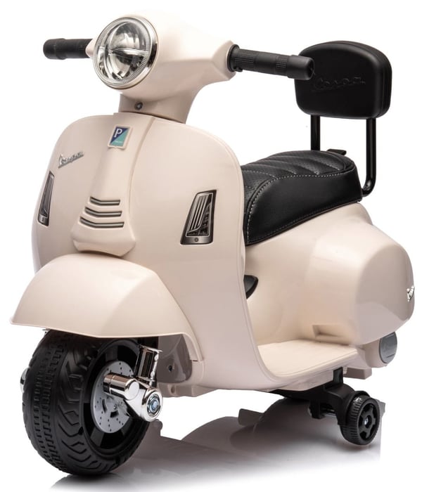 Sähköskootteri lapsille Sähkömoottoripyörä Vespa 35W selkänojalla, valkoinen Sun Baby