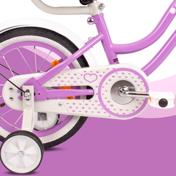 14 colių mergaitės dviratis HEART BIKE - violetti