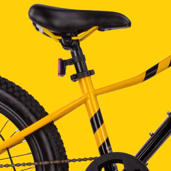 sun baby VERDANT BIKE Barncykel 20 tum - 6 växlar Shimano - lätt aluminium, ringklocka, sidofot - Svart Gul
