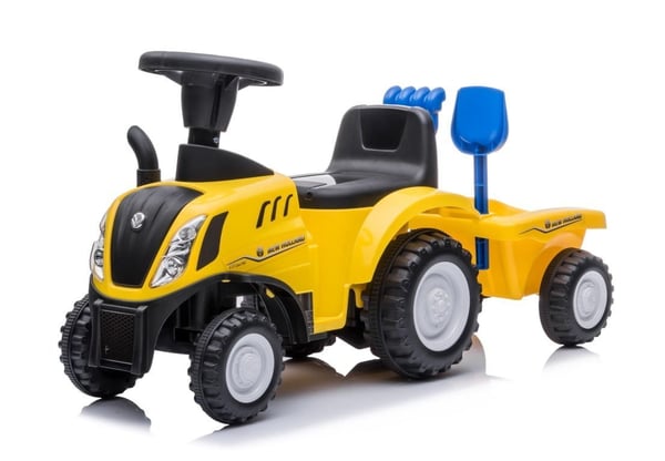 Polkutraktori perävaunulla New Holland keltainen Sun Baby