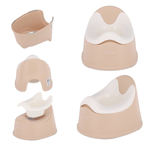 Sun Baby lapsen potta liukumaton, irrotettava sisäosa, ergonominen selkänoja, beige-valkoinen