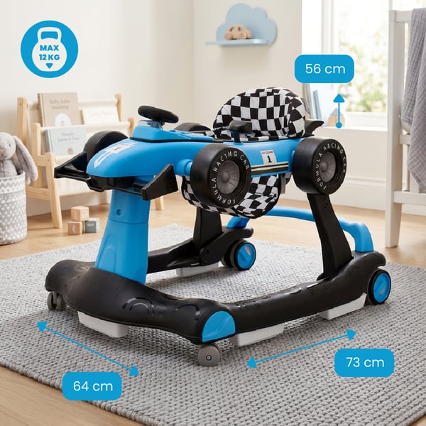 Sun Baby vauvan kävelytuoli 3-in-1 Formula 1, sininen, 6-12 kk, max 12 kg