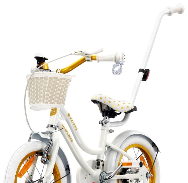 14 tuuman tyttöjen pyörä HEART BIKE - valkoinen ja kulta