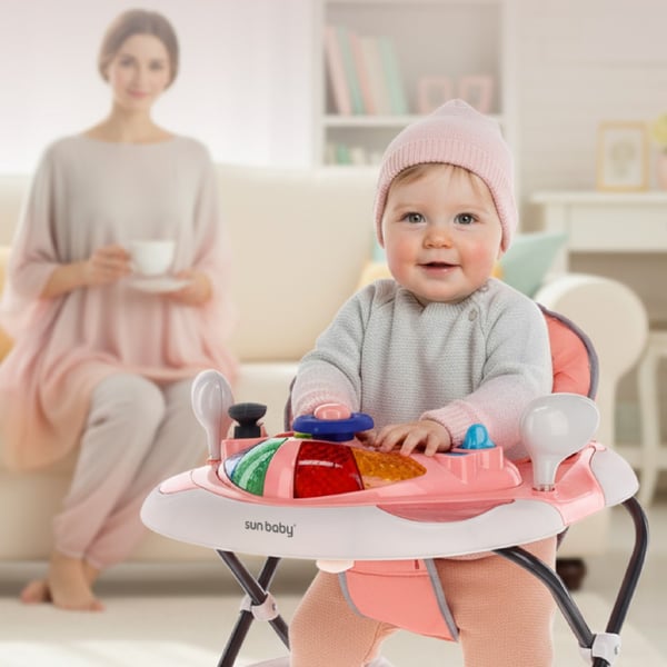 Sun Baby vauvan kävelytuoli Grand Prix 2-in-1 - kehto, korkeuden säätö, jarrut, paneeli valoilla ja äänillä, 6kk+, 12 kg asti