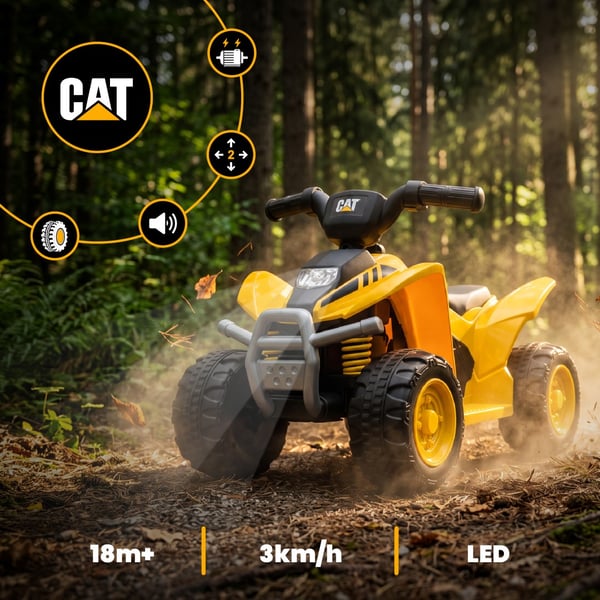 Sun Baby batteridrivet fordon för barn CAT TRX quad 6V 4,5Ah 30W, LED, gul