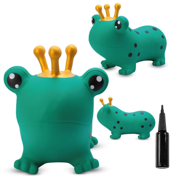 Sun Baby Hoppdjur Groda, grön + pump, 12m+, max 45 kg