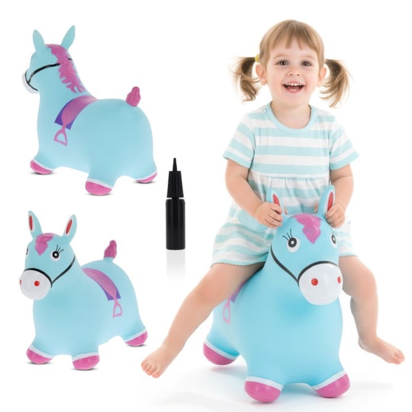 Sun Baby hopphäst att hoppa, rosa, med pump och bandana, 12m+, max 45 kg