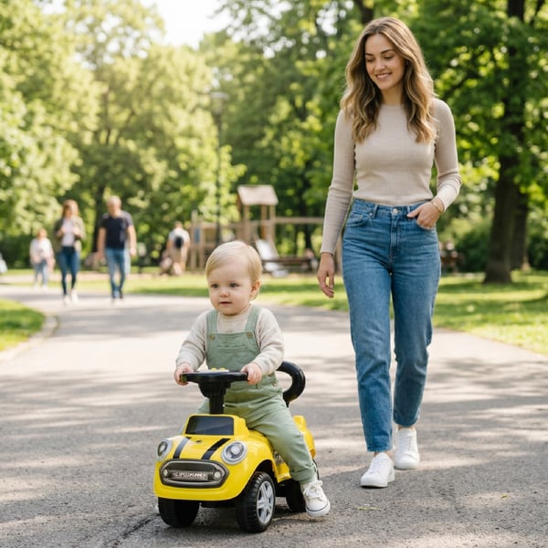 Gåbil Push Walker GO GO Fashion Gul