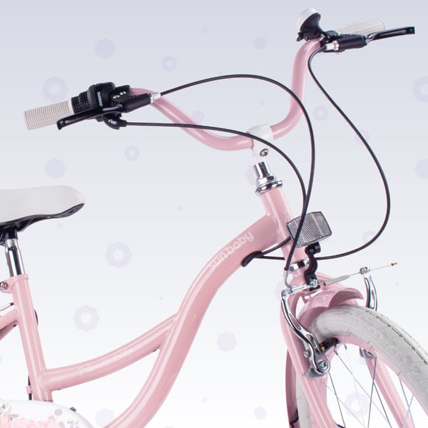Flower Bike Flickcykel för en flicka 20 tum, 6 till 10 år, växlar Shimano, barncykel för pojkar (Rosa)