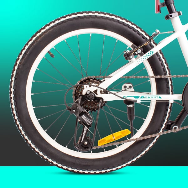 20 tuuman pojan kevyt MTB-pyörä Shimano 6 vaihteella Tiger Bike valkoinen