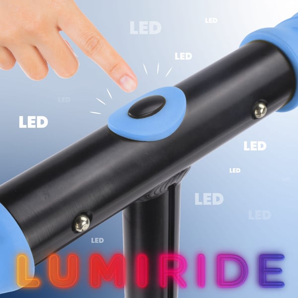 LUMI RIDE Scooter Kids 2 pyörää Sininen, kolmipyöräinen skootteri 3-vuotiaille, LED, 3 tasoa ohjaustangon korkeuden säätöä, jalkajarru