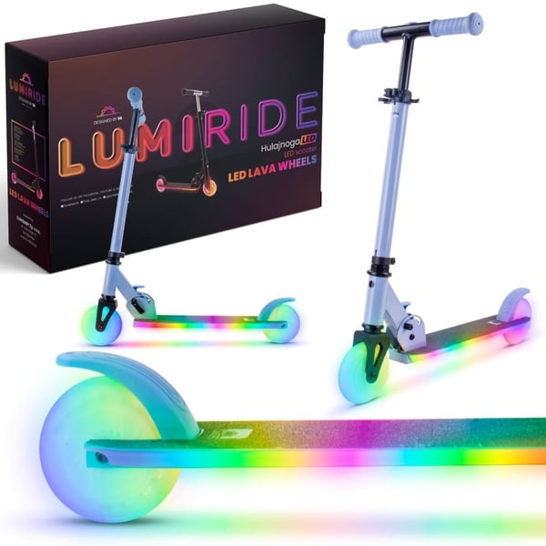 LUMI RIDE Scooter Kids 2 pyörää Sininen, kolmipyöräinen skootteri 3-vuotiaille, LED, 3 tasoa ohjaustangon korkeuden säätöä, jalkajarru