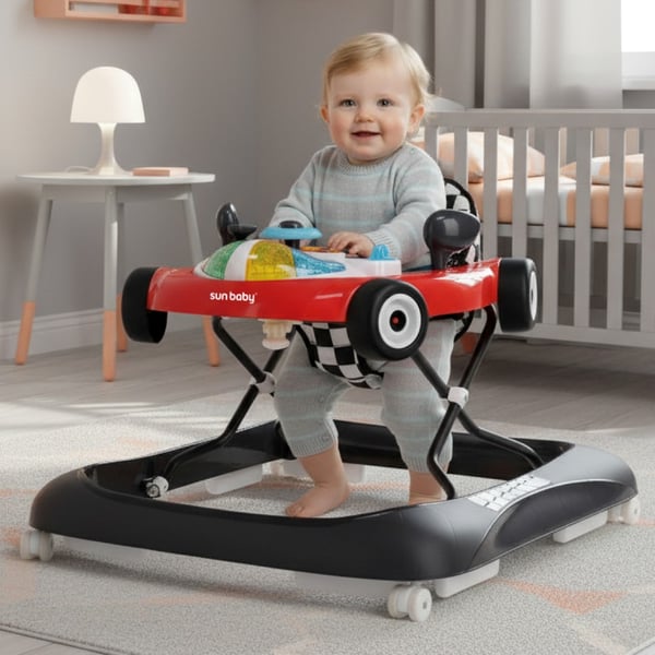 Sun Baby gåstol interaktiv Racerbilsdesign, svart, 6m+, upp till 12 kg, EN1273:2020