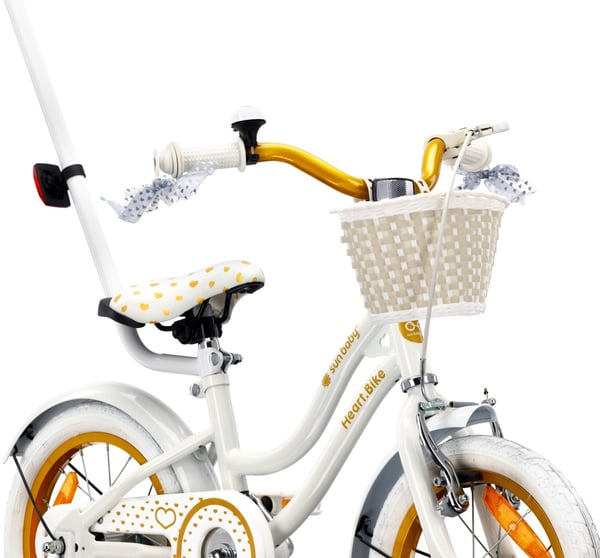 14 tuuman tyttöjen pyörä HEART BIKE - valkoinen ja kulta