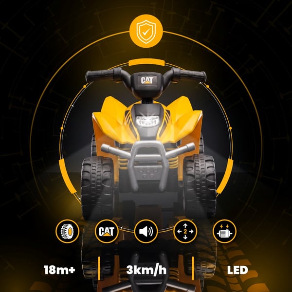 Sun Baby batteridrivet fordon för barn CAT TRX quad 6V 4,5Ah 30W, LED, gul