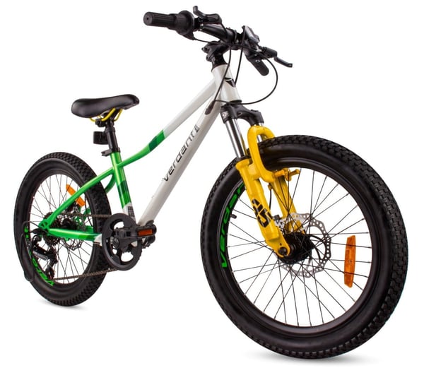 sun baby VERDANT BIKE Barncykel 20 tum - 6 växlar Shimano - lätt aluminium, ringklocka, sidofot - Vit Grön