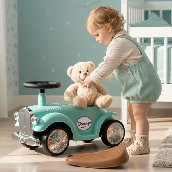 Työntövaunu lapsille lasten auto Retro minttu Sun Baby