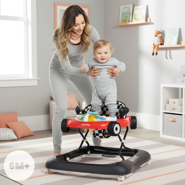 Sun Baby gåstol interaktiv Racerbilsdesign, svart, 6m+, upp till 12 kg, EN1273:2020