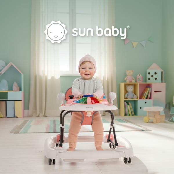 Sun Baby vauvan kävelytuoli Grand Prix 2-in-1 - kehto, korkeuden säätö, jarrut, paneeli valoilla ja äänillä, 6kk+, 12 kg asti