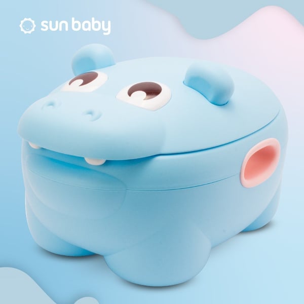 Sun Baby lasten potta Hippo sininen - liukumaton, selkänojalla, irrotettava sisäosa