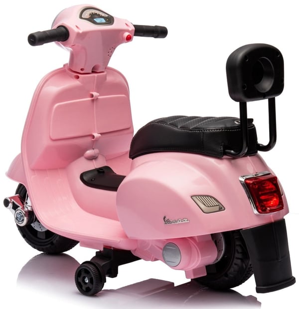 Sähköskootteri lapsille Sähkömoottoripyörä Vespa 35W selkänojalla, vaaleanpunainen Sun Baby