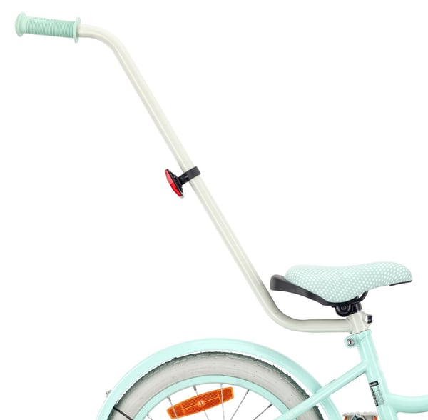 Heart Bike Flickcykel för en flicka 12 14 16 tum, Barncykel 2-6 år, Barncykel med stödhjul, pushbar, justerbar sadel och styre (Silver Moon Mint, 16 t