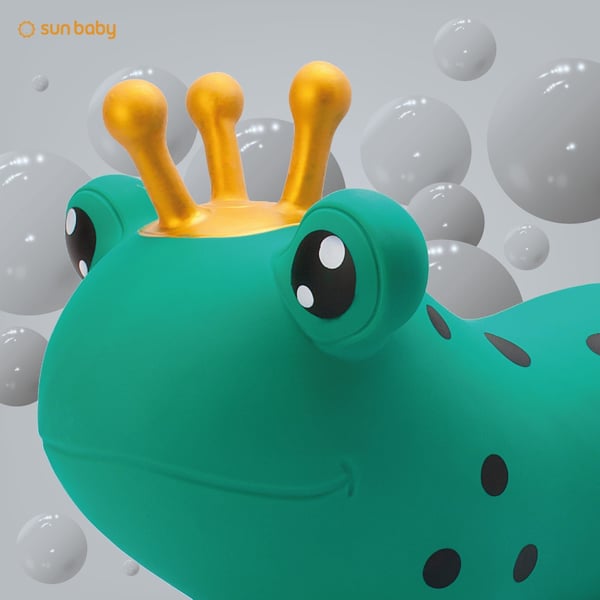 Sun Baby Hoppdjur Groda, grön + pump, 12m+, max 45 kg