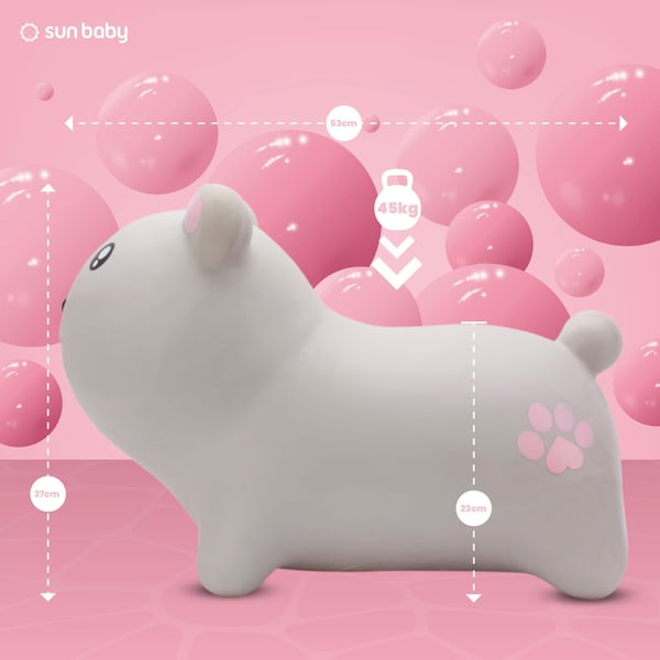 Sun Baby Gummihopper HAMSTER grå + pumpe, 12 m+, bæreevne 45 kg
