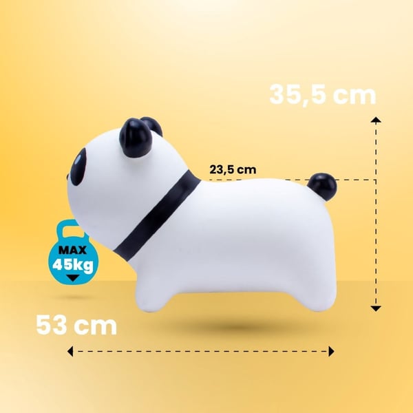 Sun Baby hyppypallo lapsille Panda valkoinen 12m+ pumpulla, kantavuus 45 kg
