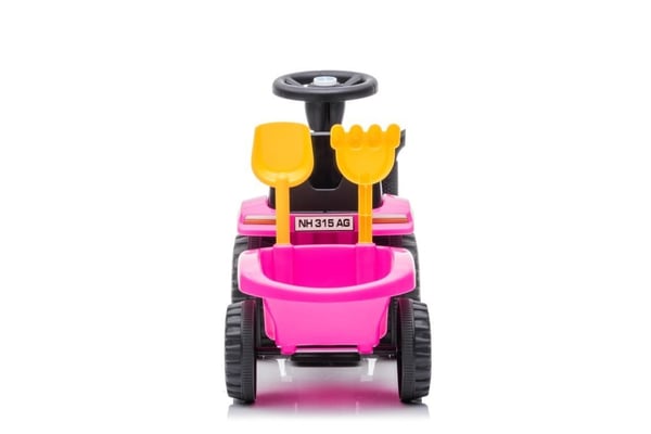 Polkutraktori perävaunulla New Holland vaaleanpunainen Sun Baby