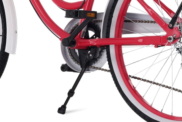 Heart Bike Tyttöjen polkupyörä 24 tuumaa, 8–12-vuotiaille, vadelma, lastenpolkupyörä 7 vaihteella, tavarateline, metalliset lokasuojat, V-jarru