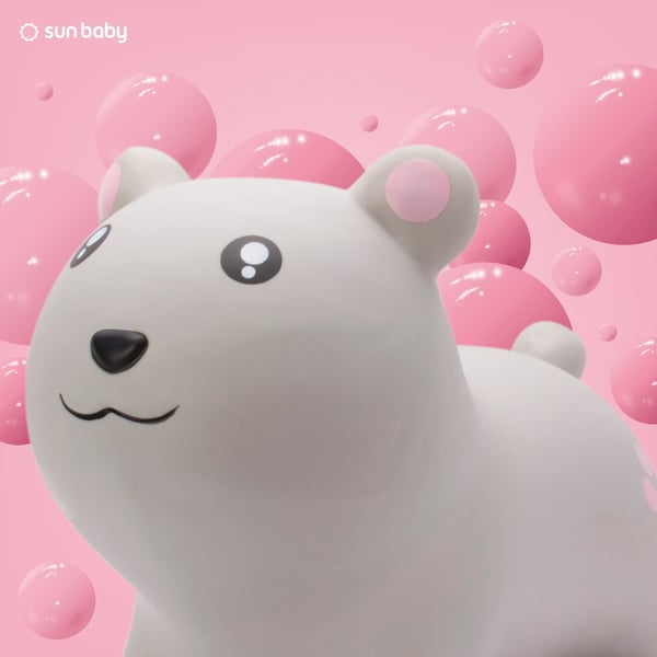 Sun Baby Gummihopper HAMSTER grå + pumpe, 12 m+, bæreevne 45 kg