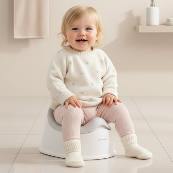 Sun Baby barnpotta halkfri med avtagbar insats, ergonomiskt ryggstöd, vit-grå, 18-36 mån, 15 kg