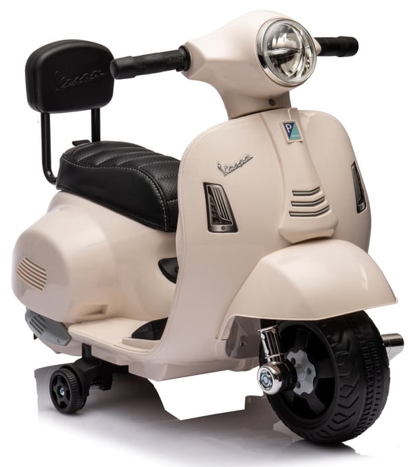 Sähköskootteri lapsille Sähkömoottoripyörä Vespa 35W selkänojalla, valkoinen Sun Baby